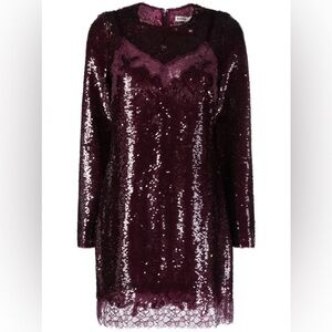 Simkhai Mako Mini Dress in Mangosteen. Size 6